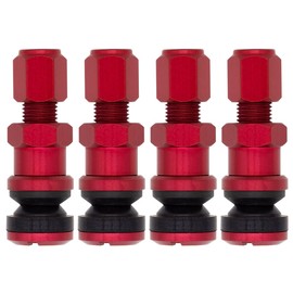 WORK V29R2 Air Valve, Aluminum, Red, Set of 4, Part Number: 180082