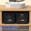 6-Pack Plastic Storage Baskets with Lid, Organizer Bins, Black