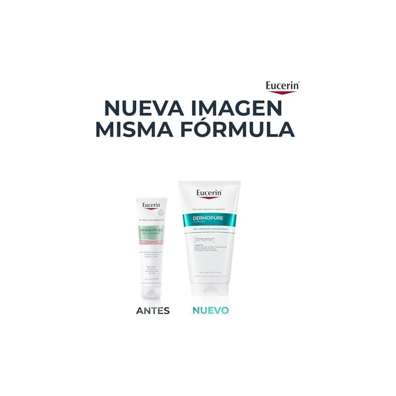 Eucerin DermoPure Gel limpiador facial concentrado (150 ml) con ácido