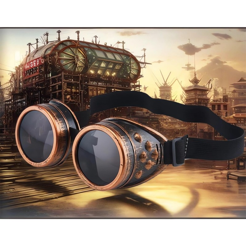 RuiJinGen Kaleidoscope Steampunk Goggles Rave Glasses Rainbow Prism Diffraction EDM