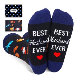 HAPPYPOP Best Husband Ever Gifts - Gifts for Husband Who Has Everything from Wife, Funny Men Socks