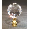 LAMP FINIAL-STUNNING LEADED CRYSTAL LAMP FINIAL-BRASS BASE