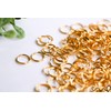 redchocol8® Set of 100, 10mm Gold Small Round Split Rings