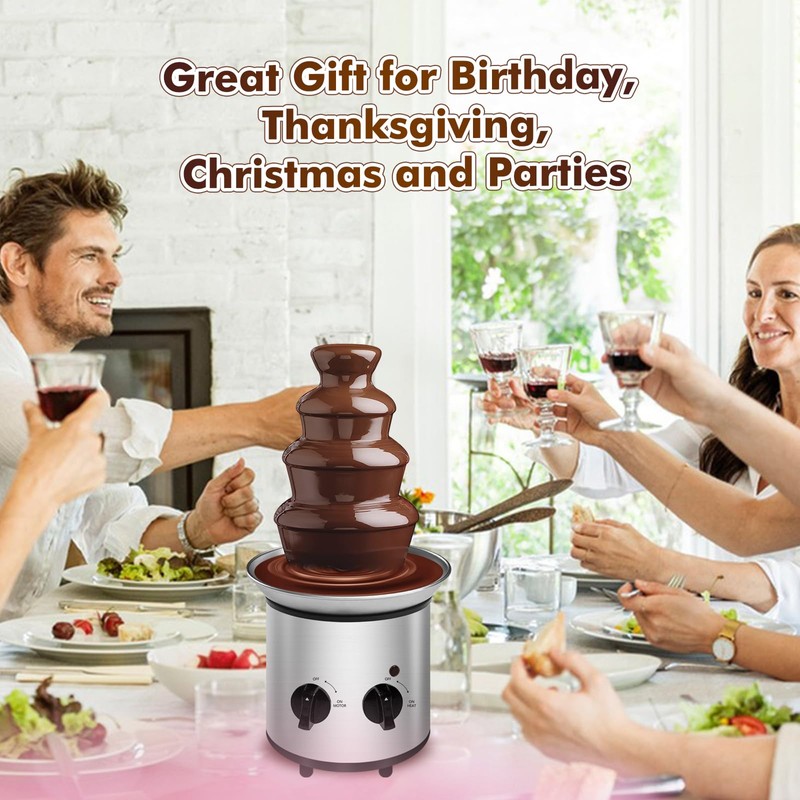 ZEVELOO Chocolate Fountain Machine Electric Chocolate Fondue Fountain Machine Stainless