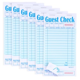 ZPARIK 6 Pack Guest Checks Books for Servers Server Note Pads, Waiter Checkbook, Waitress Notepad for Restaurants, Paper Checks 50 Sheets/Pack, 300 Total Tickets