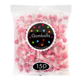 Amusemints Individually Wrapped Gumballs - Bright Pink (150 Count) | Great for Machine Refill |