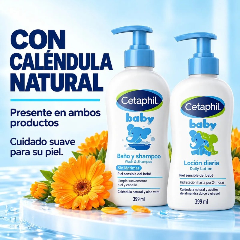 Cetaphil Baby Wash Y Loción Suave Para Piel Sensible 399