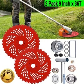 Dewalt, For Husqvarna, For Weed Eater, Forester, Hitachi, For EGO 2 Pack-9"x 36 Teeth Carbide Tipped Blade kit for Brush Cutter Trimmer Weed Eater
