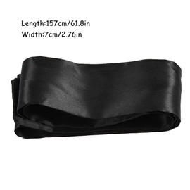 Pimoys 2Pcs Satin Eye Mask Sleep Mask, 157cm/62inch Adjustable Satin Blindfold Soft Satin Eye Covers Valentine's Day Gifts for Women for Travel, Nap, Meditation (Black)