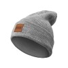 Urban Classics Synthetic Leatherpatch Long Beanie, Grey, One Size