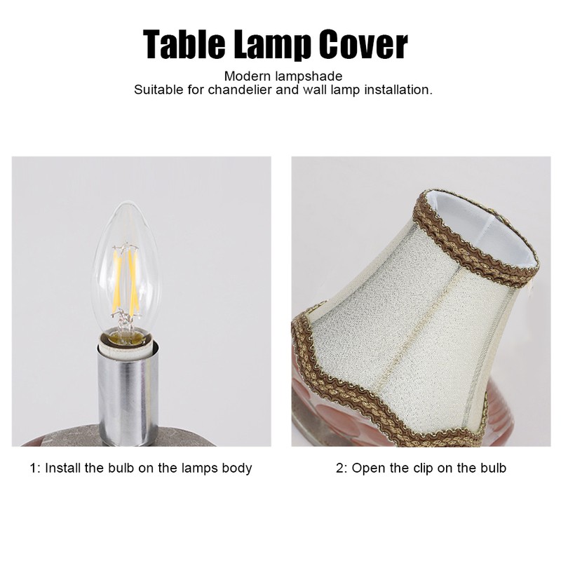 6Pcs Desktop Table Lamp Cover Fabric Lampshade Accessory for E14