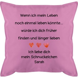 Kissen 50x50 - Pärchen - Wenn ich Mein Leben noch einmal Leben könnte | Geschenk Ehemann Geburtstag Ehefrau | Ich Liebe Dich Geschenke für Männer und Frauen | Frauen Liebeserklärung Männer |