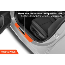 Luxshield Car Door Sill Protector for Toyota Prius 5 (V) W6 I 2023-2024 - Protective Film Car Door Accessories Trim Paint Protection Film Carbon Black