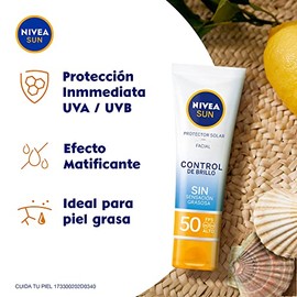 NIVEA Nivea sun after sun lotion 200ml  SUN Protector Solar Facial Control De Brillo (50 ml), con Efecto Matificante de Larga Duración, Bloqueador... 
