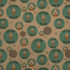 GRAPHICS & MORE I'm A Big Softie Soft Serve Ice Cream Cone Funny Humor Premium Kraft Gift Wrap Wrapping Paper Roll