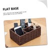 WOONEKY Compartment Woven Basket Organizer Versatile Storage for Cosmetics Remote