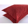 MarCielo 2-Piece Embroidered Pillow Shams, King Decorative Microfiber Pillow Shams