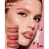 Lipliner Wasserfest, 2 Farben Dual-Ended Matte Lippenstift, Langanhaltender Non-transfer, Hochpigmentiert