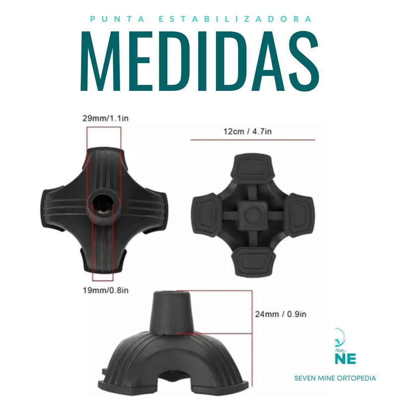 Seven Mine Repuesto Punta Estabilizadora para Bastón de 4 Puntas