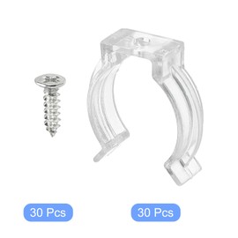 Boxonly T8 U Clips Holder Bracket Fluorescent Tube Light Fixture Plastic Pipe Clamps with Screws for LED Bulbs Ceiling Lamp Pack of 30