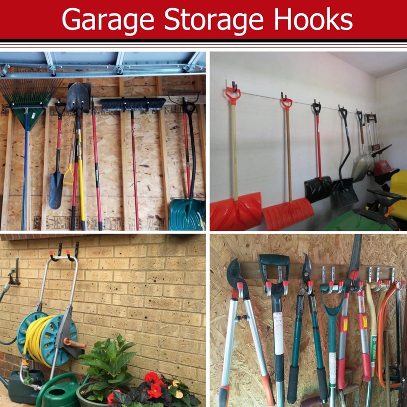 Garage Storage J Hook, 6 Pcs Steel Utility Hooks, 9cm