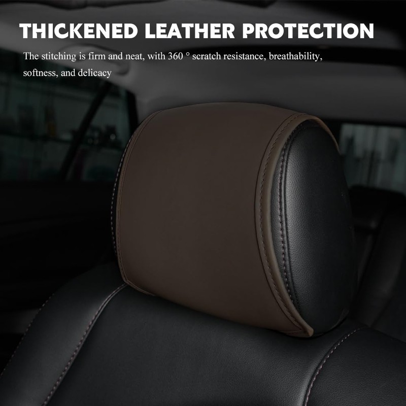2PCS Headrest Covers for Cars with Pocket, Car Headrest Protector,