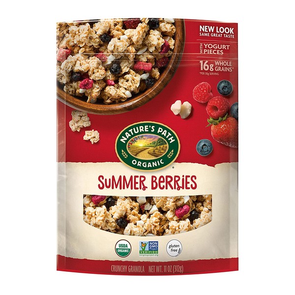 Nature's Path Organic Gluten-Free Granola Cereal, 11 Ounce, Summer Berries, (Pack of 8)