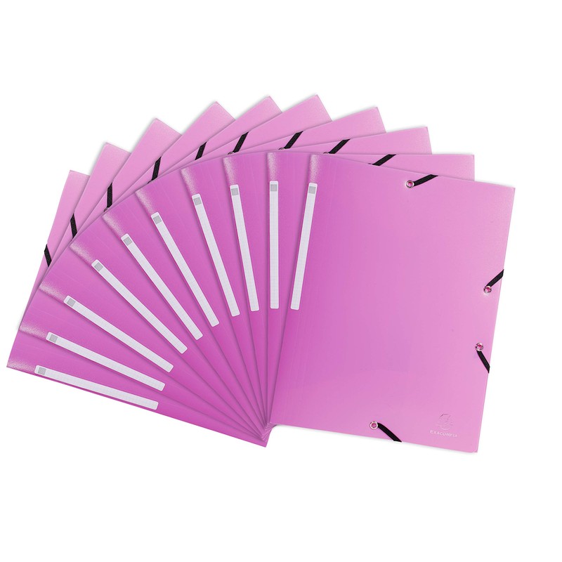 Exacompta - Ref 55820E - Opaque PP Elasticated 3-Flap Folders