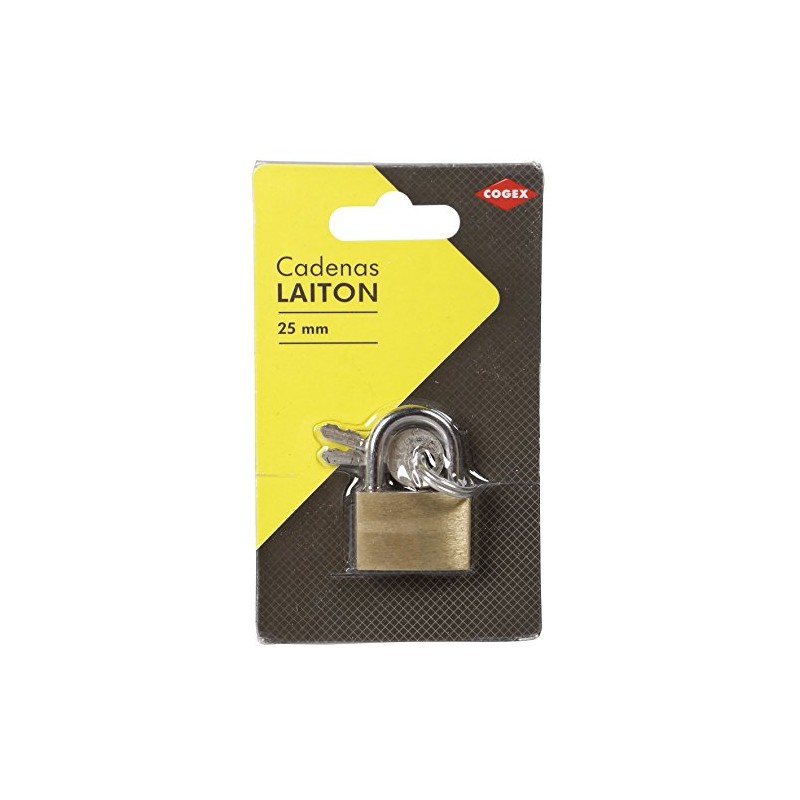Cogex 80107 Brass Padlock 25 mm, Gold