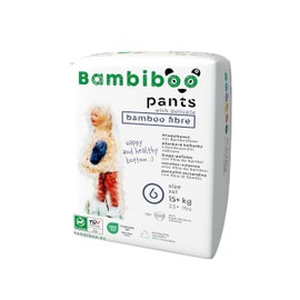 Bambiboo Skin-friendly disposable nappies with fine bamboo fibres, baby nappies, disposable nappies, protection for sensitive skin, very absorbent, size 6 (XXL), pack of 15