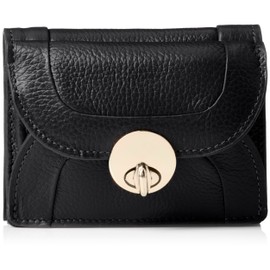 [ハシバミ] 三つ折り財布 ニュー ラウンドフォルム ミニウォレット レディース ブラック