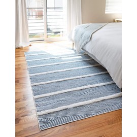 Sabrina Soto Casa Collection Area Rug - Madrid (6' 4" x 9' Rectangle, Navy Blue/ Ivory)