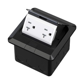 KYHSHJ Pop Up Floor Electrical Outlet with 20 Amp Stainless Steel TR Receptacle Outlet Stainless,Black