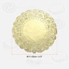 HARFINGTON 50pcs Lace Paper Doilies 4.5 Inch Gold Round Disposable