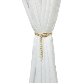 Creative Flexible Metal Snake Shape Curtain Tiebacks (2-Pack | Golden) Arbitrary Twisted Drapery Holdbacks