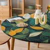MELEYELIN - Mantel ajustable redondo con hojas doradas con mantel