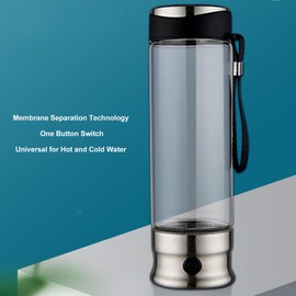 Hydrogen Water Bottle, 410ML Portable Hydrogen Water Bottle Generator with 700mAh Rechargeable, 1200‑1400PPB Hydrogen Rich Water Maker Bottle for Home Travel Office, Gift for Men