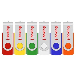 J-boxing USB Flash Drives Thumb Drives 16GB USB 2.0 Memory Stick Swivel 6 Pack Mixed Color