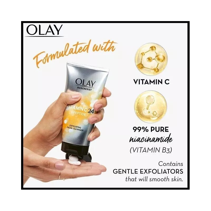 Olay Regenerist Facial Cleanser, Brightening, Vitamin C + Peptide 24