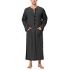 TINAYAUE Muslim Men's Robe V-Neck Long Sleeve Kaftan Men's Prayer