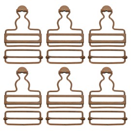 uxcell Overall Buckles, 6 Sets Retro Metal Suspender Replacement Buckles 38mm(1-1/2") Inner Width for Trousers Cotton Jacket Jeans, Copper Tone