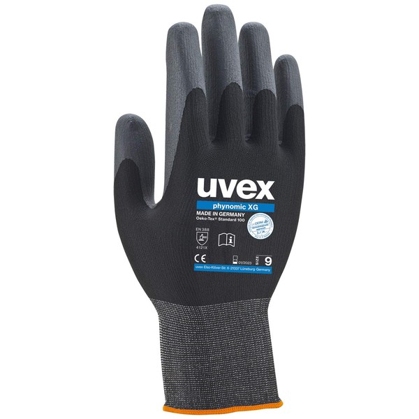3x Uvex Phynomic XG 60070 Working Safety Gloves - Assembly