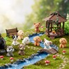 Gaomumu 12PCS Mini Cute Puppy Figurines, Resin Cartoon Dog Ornaments,