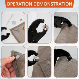 153Pcs Snap Fasteners Kit with Adjustable Pliers Heavy Duty Press Studs Stainless Steel Button Snap Fasteners for DIY Canvas Clothes Hats Furniture Sewing and Crafting