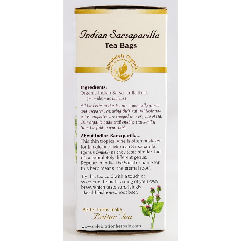 Celebration Herbals Organic Sarsaparilla Root Tea Bags 24 Count