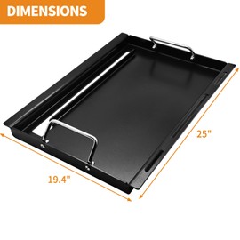 Full-Size Griddle For Weber Genesis 300 Series Genesis E310 E320 E330 S310 S320 S330 EP310 EP320 EP330 Grills，25 inch Large Griddle Replace for Weber 7524 2Grids