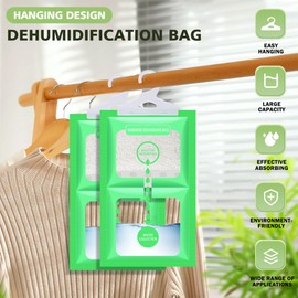 Wardrobe Dehumidifier Bag 6 Pack Moisture Absorbers, Hanging Interior Ideal to Stop Damp & Condensation for Wardrobe, Cupboard, Home, Kitchen, Garage, Bedroom, Caravan, Office, Basement - 600G Total