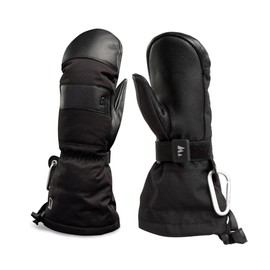 CHOPPER MILL Adult Mountain Mittens for Skiing, Snowboarding, Sledding, Insulated with Extra Long Cuff to Keep Hands Warm in Winter, Midnight, Size 8