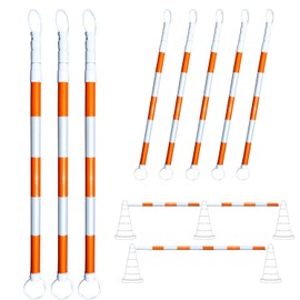 BESEA 8pack Traffic Cone Bar 4 to 9FT Retractable Bars Perfect for Driveway Parking Lot Control Site and Other Public Places