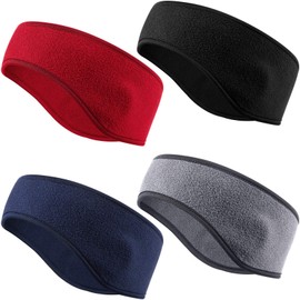 BBTO Pack of 4 Children's Fleece Headbands, Winter Running Headband, Ear Warmers, Ear Muffs for Outdoor Sports, Jogging, Classic colour